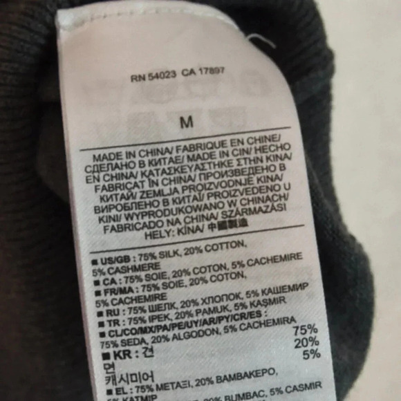 Banana Republic || Men's Luxury Blend Silk, Cotton, Cashmere Blend in Grey Sz M - Picture 4 of 4